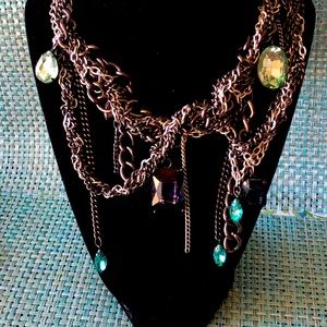 Chunky chain and gem necklace
